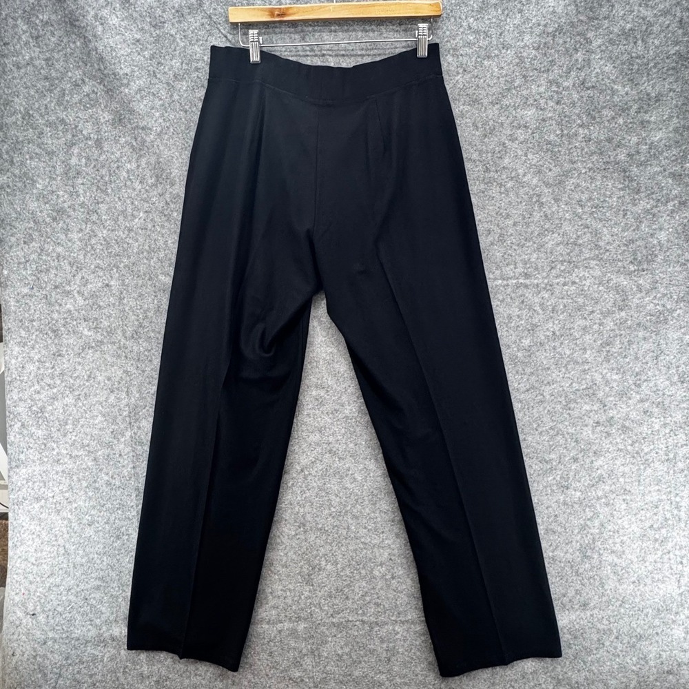 Eileen Fisher Viscose Knit Stretch Pull On Pant Size M Black USA Career Office - Picture 4 of 8